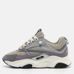 Dior Grey Mesh and Leather B22 Sneakers Size 40