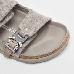 Dior X Birkenstock Grey Wool Slingback Sandals Size 40