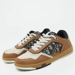 Dior Multicolor Leather and Oblique Canvas B27 Sneakers Size 40