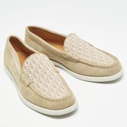 Dior Grey Suede and Canvas Granville Loafers Size 41