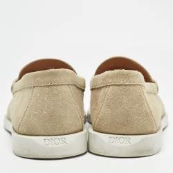 Dior Grey Suede and Canvas Granville Loafers Size 41