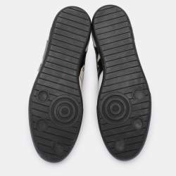 Pre Owned Dior White/Black Printed Leather High Top Sneakers Size 41.5