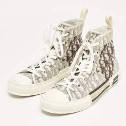 Dior Two Tone Canvas and PVC B23 High Top Sneakers Size 46