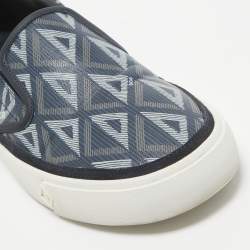 Dior Blue Canvas Leather Slip On Sneakers Size 45