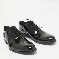 Dior Black Patent Leather Lace Up Oxfords Size 41.5