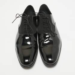 Dior Black Patent Leather Lace Up Oxfords Size 41.5