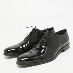 Dior Black Patent Leather Lace Up Oxfords Size 41.5