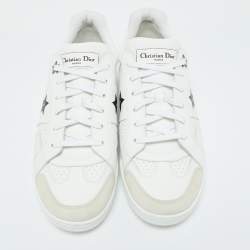 Dior White Leather and Suede Low Top Sneakers Size 41.5