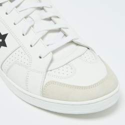 Dior White Leather and Suede Low Top Sneakers Size 41.5