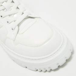 Dior White Nylon and Patent Leather D-Player Sneakers Size 39.5