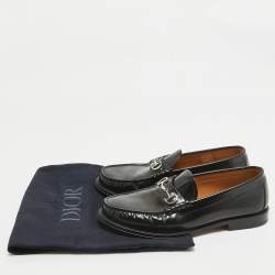 Dior Black Leather Slip On Loafers Size 41