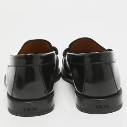 Dior Black Leather Slip On Loafers Size 41