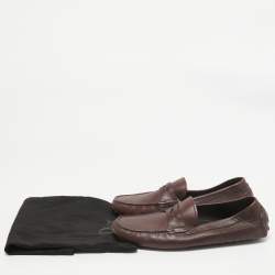 Dior Plum Leather Penny Loafers Size 43