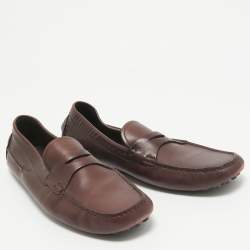 Dior Plum Leather Penny Loafers Size 43