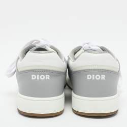 Dior Grey/White Leather and Oblique Fabric B27 Low Top Sneakers Size 43.5