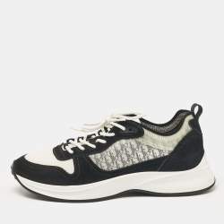 Dior Black PVC and Suede B25 Lace Up Sneakers Size 43