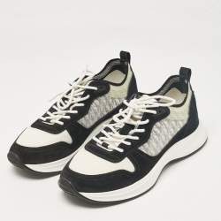 Dior Black PVC and Suede B25 Lace Up Sneakers Size 43
