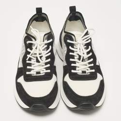 Dior Black PVC and Suede B25 Lace Up Sneakers Size 43