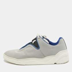 Dior Grey/Blue Canvas Lace Up Sneakers Size 43