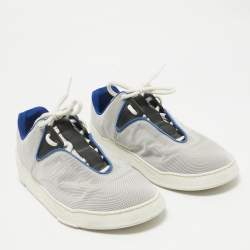 Dior Grey/Blue Canvas Lace Up Sneakers Size 43