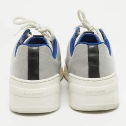 Dior Grey/Blue Canvas Lace Up Sneakers Size 43