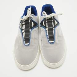 Dior Grey/Blue Canvas Lace Up Sneakers Size 43