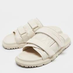 Dior Cream Quilted Leather Mules Size 41