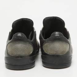 Dior Black/Silver Leather Logo Low Top Sneakers Size 39