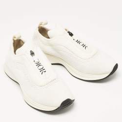 Pre Owned Dior White Knit Fabric B25 Trainers Sneakers Size 41