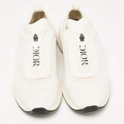 Pre Owned Dior White Knit Fabric B25 Trainers Sneakers Size 41