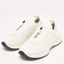 Pre Owned Dior White Knit Fabric B25 Trainers Sneakers Size 41