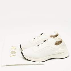 Pre Owned Dior White Knit Fabric B25 Trainers Sneakers Size 41
