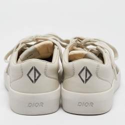 Dior Cream Leather Suede B101 Lace Up Sneakers Size 40