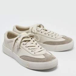 Dior Cream Leather Suede B101 Lace Up Sneakers Size 40