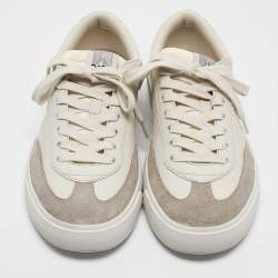 Dior Cream Leather Suede B101 Lace Up Sneakers Size 40
