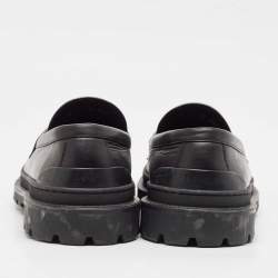 Pre Owned Dior Black Jacquard and Leather Explorer Loafers Size 42.5