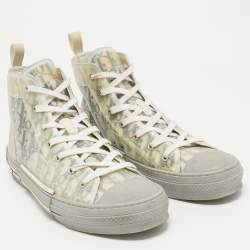 Dior Grey Mesh and Rubber B23 High Top Sneakers Size 45