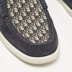 Dior Navy Blue Suede and Canvas Granville Slip On Sneakers Size 40