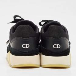 Dior Black Leather and Mesh Lace Up Sneakers Size 44