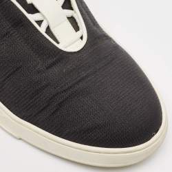 Dior Black Leather and Mesh Lace Up Sneakers Size 44
