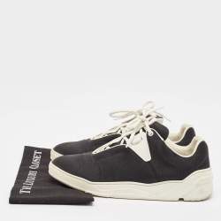 Dior Black Leather and Mesh Lace Up Sneakers Size 44