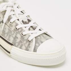Dior Grey/White Canvas and Mesh Walk'n'Dior Lace Up Sneakers Size 45