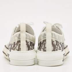 Dior Grey/White Canvas and Mesh Walk'n'Dior Lace Up Sneakers Size 45