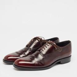 Dior Burgundy Leather Lace Up Oxfords Size 41