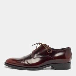 Dior Burgundy Leather Lace Up Oxfords Size 41