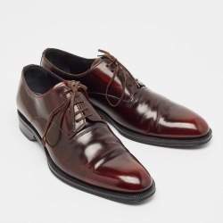 Dior Burgundy Leather Lace Up Oxfords Size 41