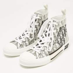 Dior White/Black Oblique Mesh and Rubber B23 Sneakers Size 42