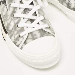 Dior White/Black Oblique Mesh and Rubber B23 Sneakers Size 42