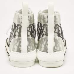 Dior White/Black Oblique Mesh and Rubber B23 Sneakers Size 42