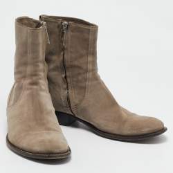 Dior Brown Suede Cowboy Ankle Boots Size 44